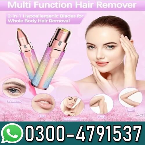2-in-1 Eyebrow & Facial Hair Trimmer Pink USB Rechargeable In Pakistan
